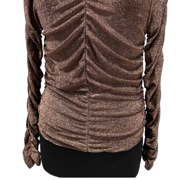 NWT Bishop & Young Ava Turtleneck in gold metallic. Size M - Picture 3 of 6